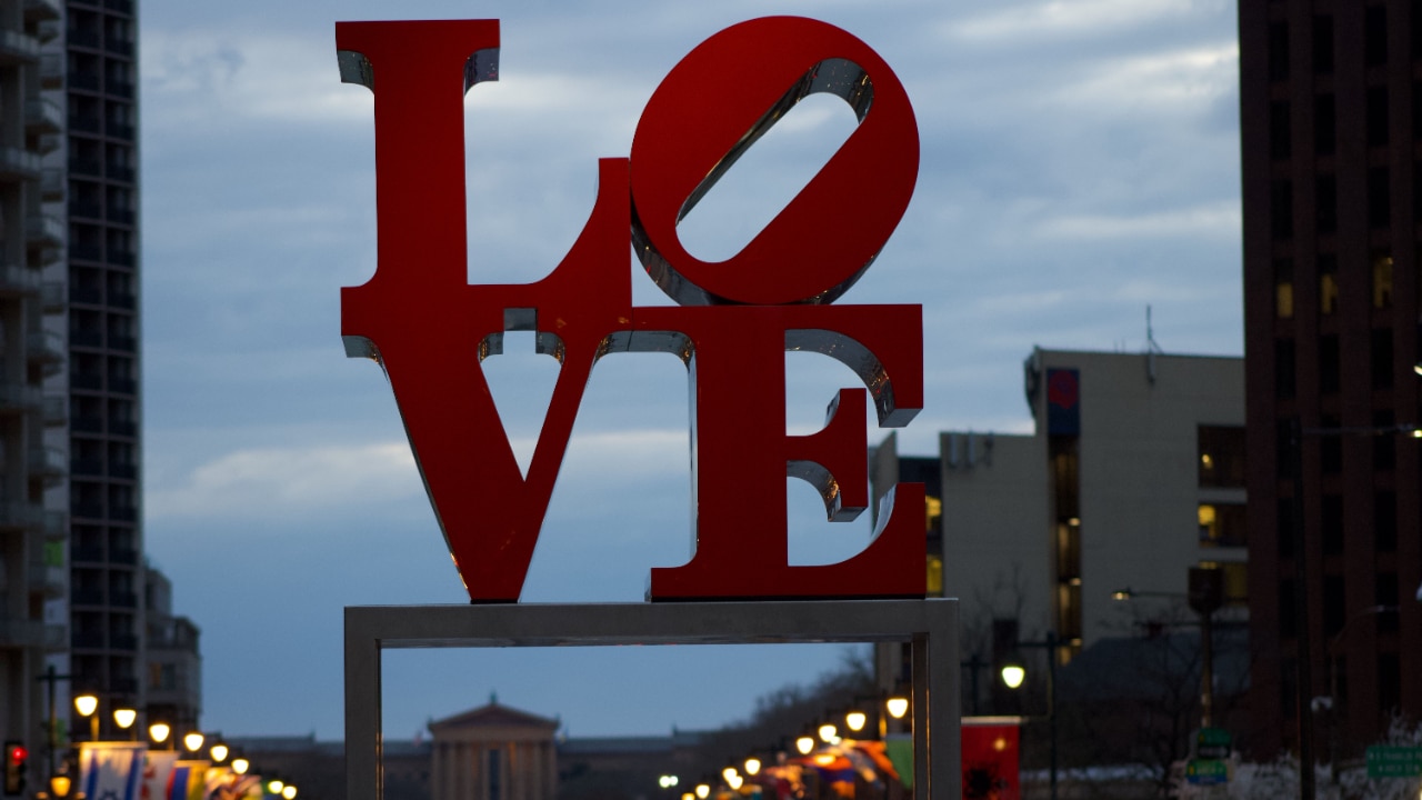 The Love Run, Philadelphia's half marathon, captured at dusk.