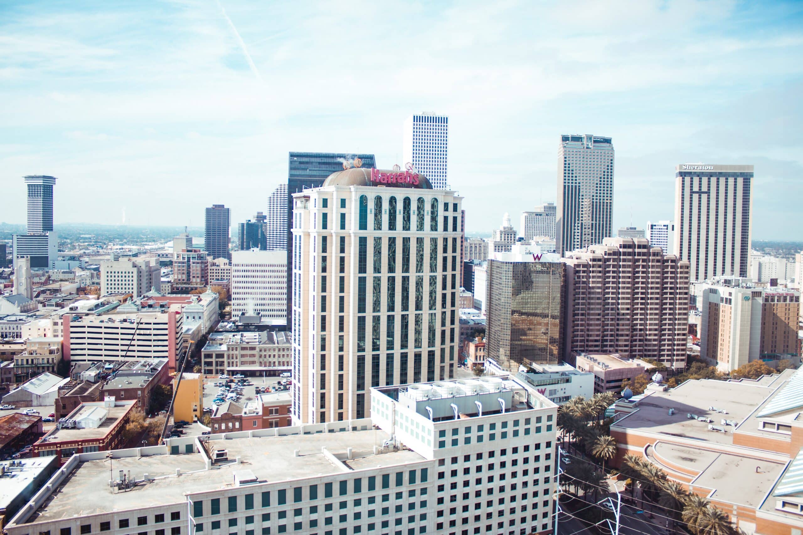 An aerial view of the city of houston, texas.