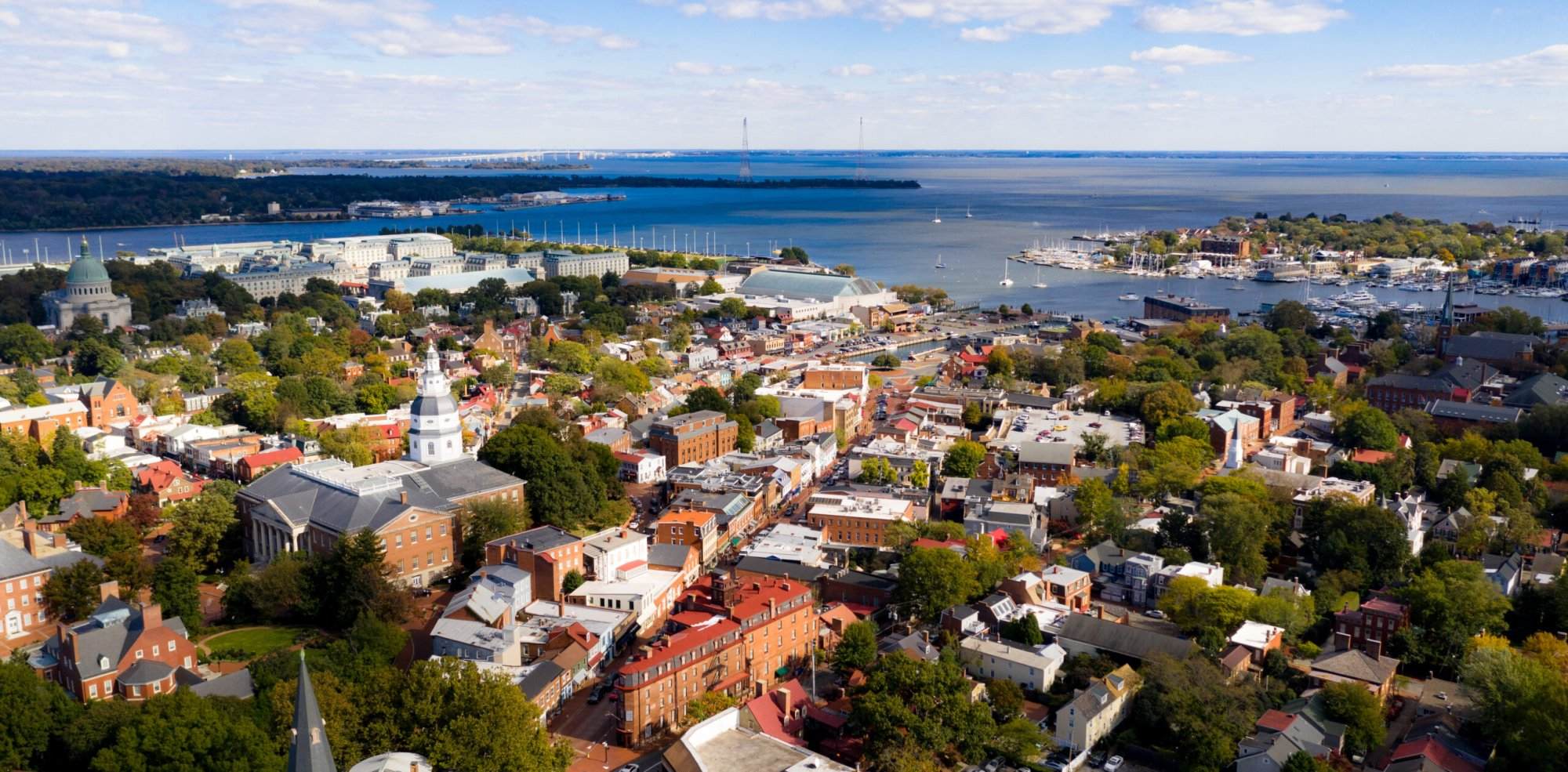 An aerial view of the city of charlottesville, virginia.