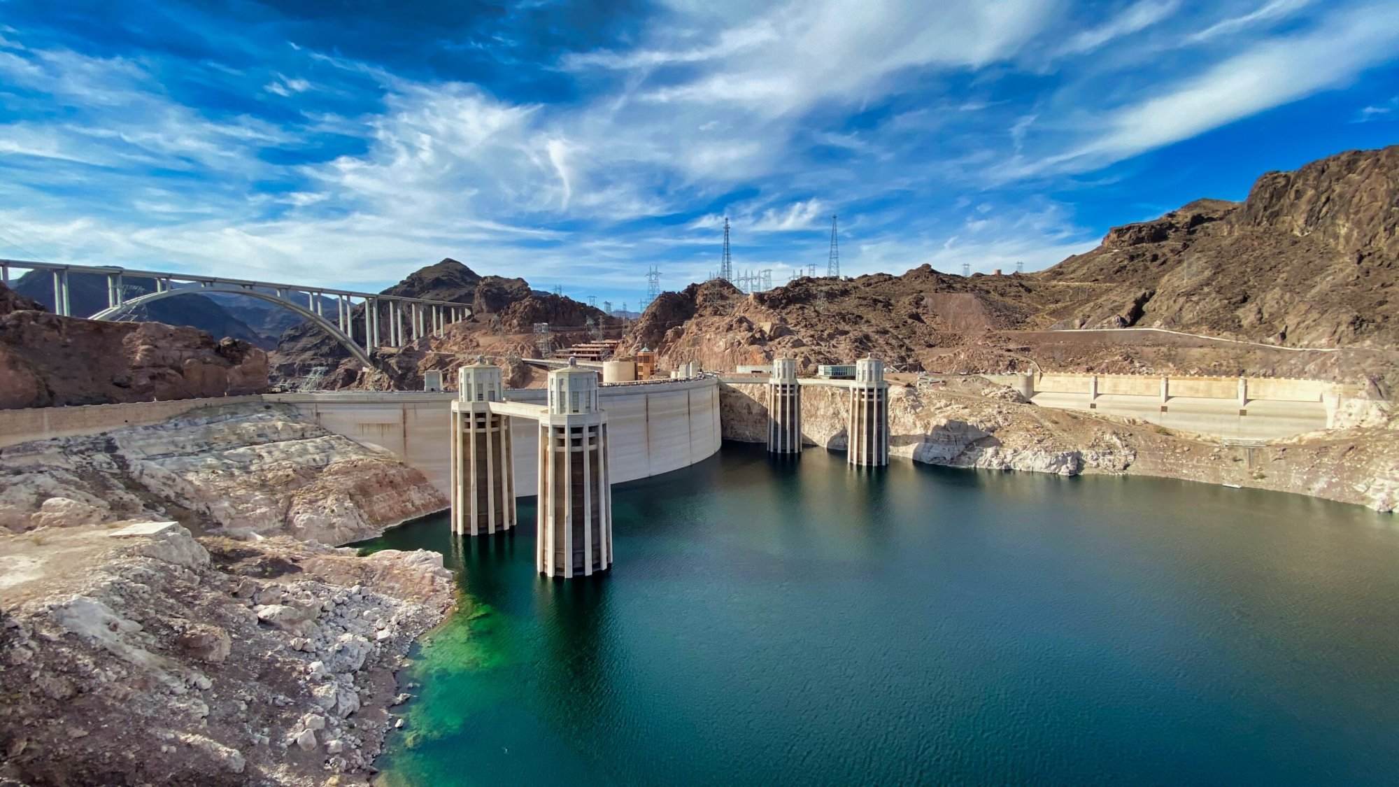 A view of the hoover dam in nevada.